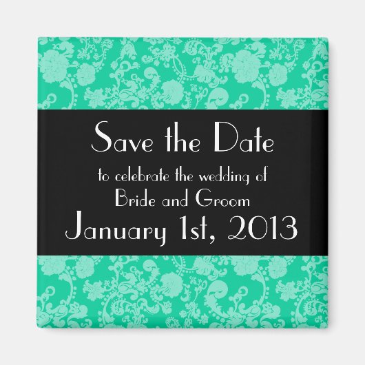 Floral Rococo Wedding, bewaar de datummagneet Magneet (Voorkant)