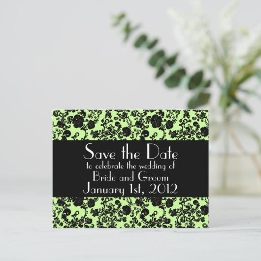 Floral Rococo Wedding, save the date briefkaart (Staand voorkant)