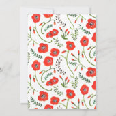 Floral rode papaaien moderne bruiloft kaart (Achterkant)