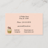 Floral Rolling Pin Blush Pink Stripe Pastry Chef Visitekaartje (Achterkant)