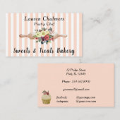 Floral Rolling Pin Blush Pink Stripe Pastry Chef Visitekaartje (Voorkant / Achterkant)