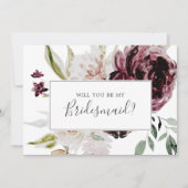 Floral Romance Bridesmaid Voorstel Kaart (Voorkant)