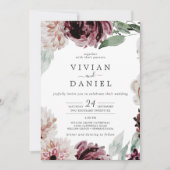 Floral Romance Casual bruiloft Kaart (Voorkant)