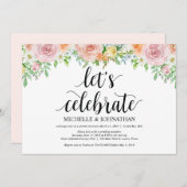 Floral Romance Elopement Reception Kaart (Voorkant / Achterkant)