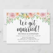 Floral Romance Elopement Reception Kaart (Voorkant)