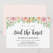 Floral Romance Elopement Reception Kaart (Voorkant / Achterkant)