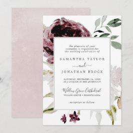 Floral Romance Formal Wedding Kaart
