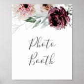 Floral Romance Foto Booth Sign Poster (Voorkant)