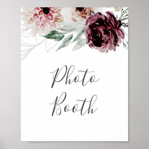 Floral Romance Foto Booth Sign Poster