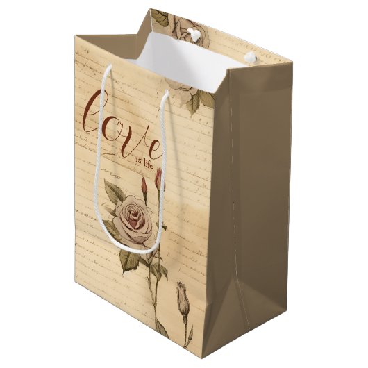 Floral Romance Gift Bag Medium Cadeauzakje (Voorkant Gekanteld)