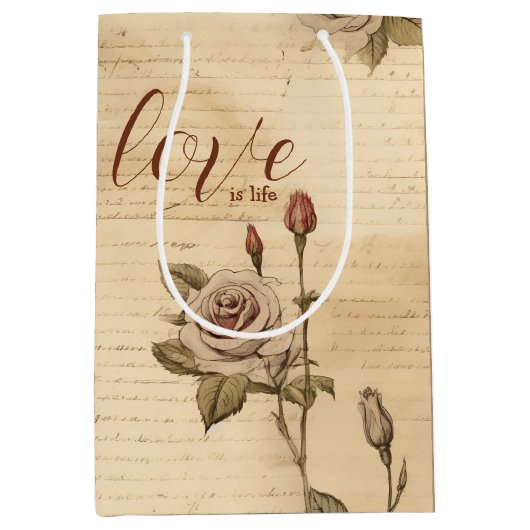 Floral  Romance Gift Bag Medium Cadeauzakje (Voorkant)