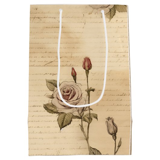 Floral  Romance Gift Bag Medium Cadeauzakje (Achterkant)