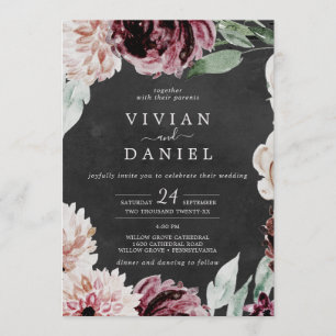 Floral-Romance   Grijze Casual bruiloft Kaart
