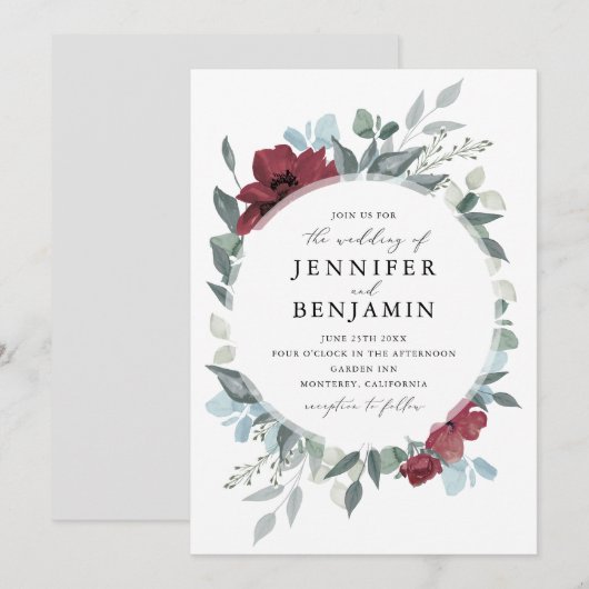 Floral-Romance Kaart (Voorkant / Achterkant)