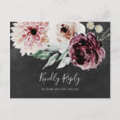 Floral-Romance | Keuze uit grijs menu RSVP-Briefka (Voorkant)