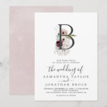Floral Romance Letter B Monogram Weddenschap