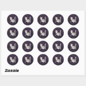 Floral Romance Letter M Monogram Plum Wedding Seal Ronde Sticker (Vel)
