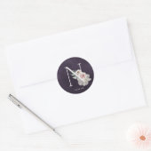 Floral Romance Letter N Monogram Plum Wedding Seal Ronde Sticker (Envelop)