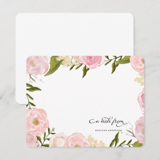 FLORAL ROMANCE Persoonlijke notitie Notitiekaartje (Voorkant / Achterkant)