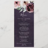 Floral-Romance | Plum Wedding Dinner Menu (Voorkant)