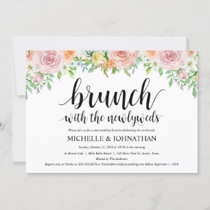 Floral Romance Post Wedding Brunch Uitnodigingskaa Kaart
