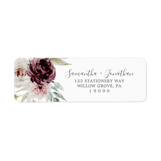 Floral Romance Return Address Label (Voorkant)