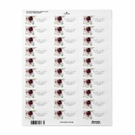 Floral Romance Return Address Label (Full Sheet)