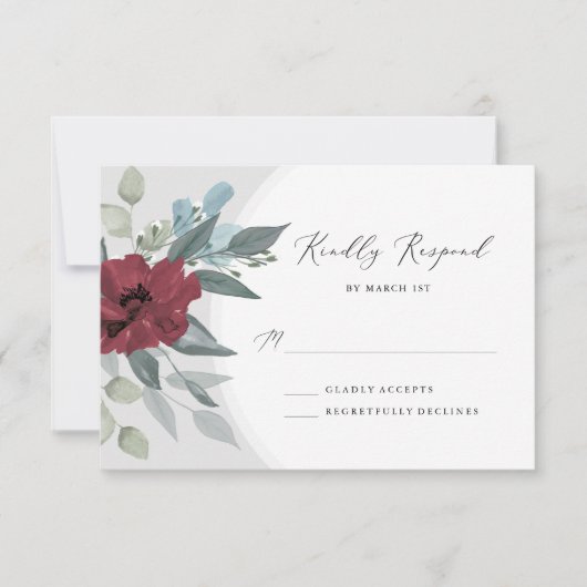 Floral-Romance RSVP Kaartje (Voorkant)