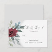 Floral-Romance RSVP Kaartje (Voorkant / Achterkant)