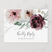 Floral Romance Song Request RSVP Briefkaart (Voorkant)