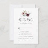 Floral Romance Song Request RSVP Card (Voorkant)
