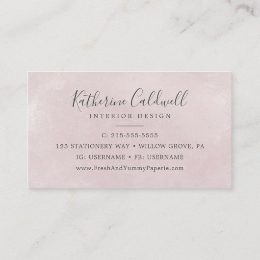 Floral Romance Visitekaartje (Achterkant)