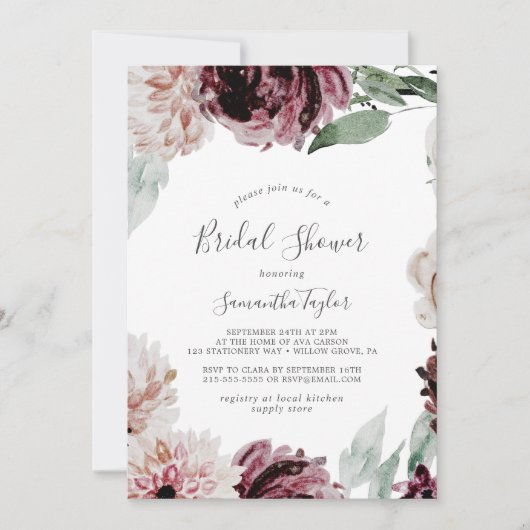 Floral Romance Vrijgezellenfeest Kaart (Voorkant)