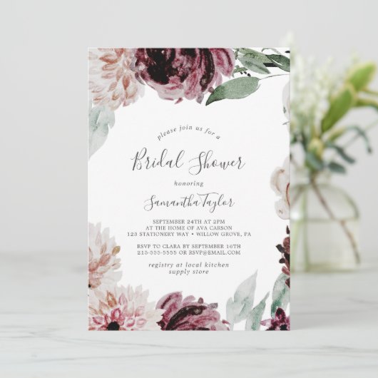 Floral Romance Vrijgezellenfeest Kaart (Staand voorkant)