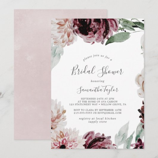 Floral Romance Vrijgezellenfeest Kaart (Voorkant / Achterkant)