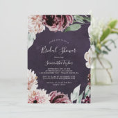 Floral-Romance | Vrijgezellenfeest Plum Kaart (Staand voorkant)