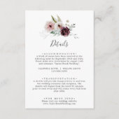 Floral Romance Wedding Details Enclosure Kaart (Voorkant)