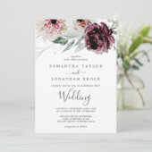 Floral Romance Wedding Kaart (Staand voorkant)