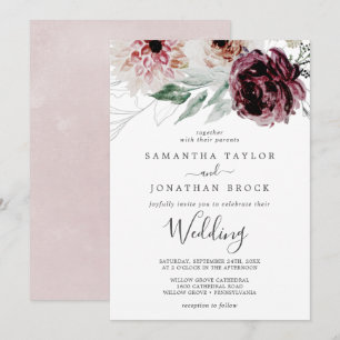 Floral Romance Wedding Kaart