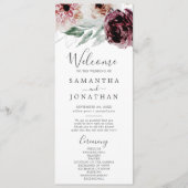 Floral Romance Wedding Programme Programmakaart (Voorkant)