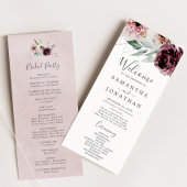 Floral Romance Wedding Programme Programmakaart