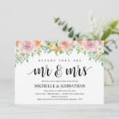 Floral Romance Wedding Rehearsal Dinner Invites Kaart (Staand voorkant)