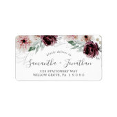 Floral Romance Wedding RSVP Adresetiketten Etiket (Voorkant)