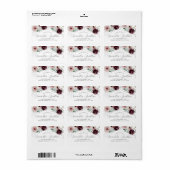 Floral Romance Wedding RSVP Adresetiketten Etiket (Full Sheet)