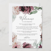 Floral Romance Wedding Welcome Letter & Itinerary (Voorkant)