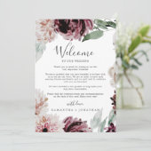 Floral Romance Wedding Welcome Letter & Itinerary (Staand voorkant)