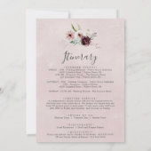 Floral Romance Wedding Welcome Letter & Itinerary (Achterkant)