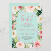 Floral Romantic Bridal Brunch Shower Kaart (Voorkant / Achterkant)