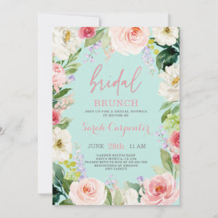 Floral Romantic Bridal Brunch Shower Kaart