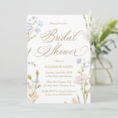 Floral Romantic Bridal Shower Invitation Kaart (Staand voorkant)